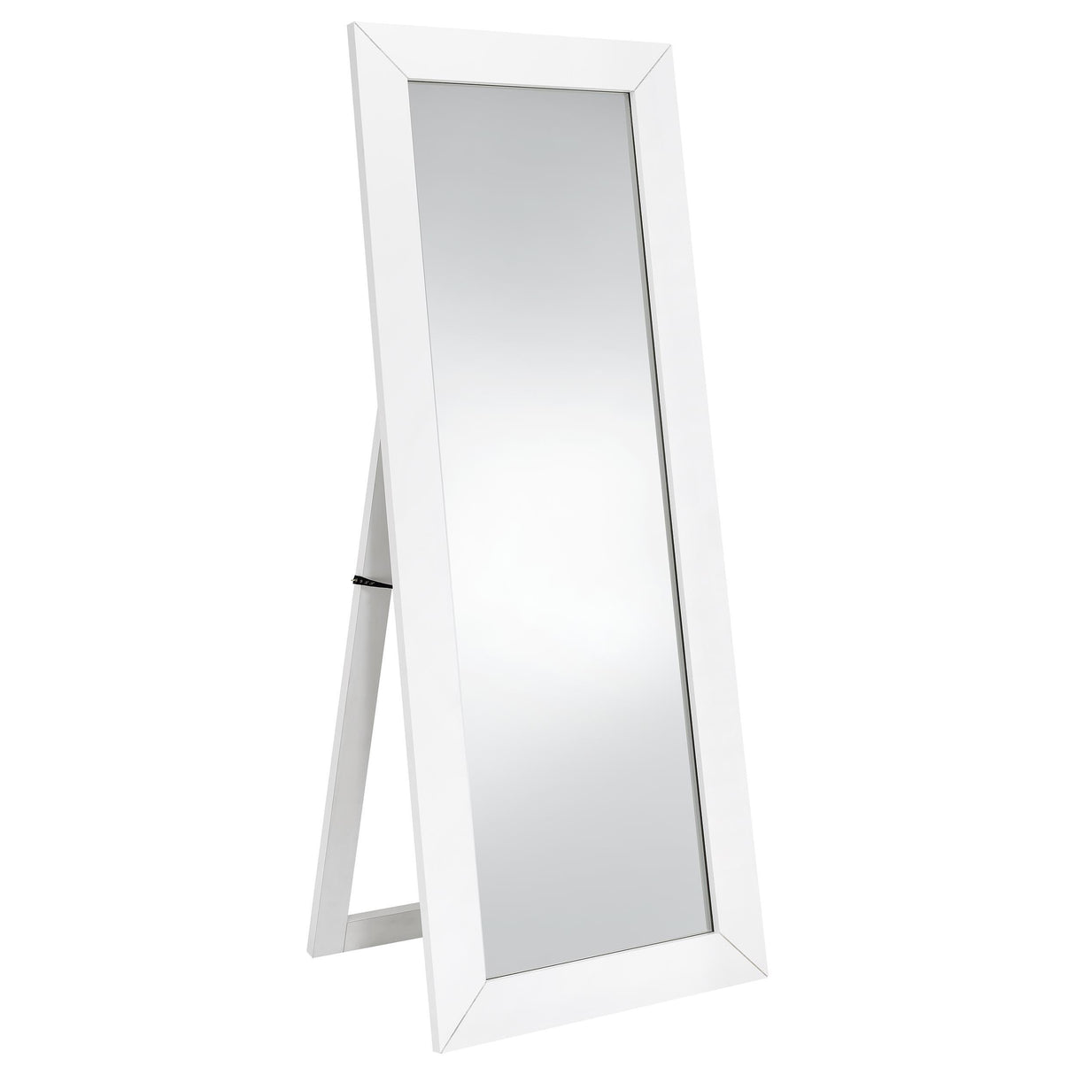 Cadence White Tempered Glass High Gloss Full Length Standing Mirror from Coaster - Luna Furniture