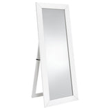 Cadence White Tempered Glass High Gloss Full Length Standing Mirror from Coaster - Luna Furniture