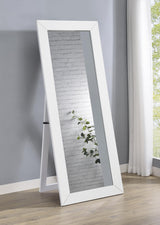 Cadence White Tempered Glass High Gloss Full Length Standing Mirror from Coaster - Luna Furniture