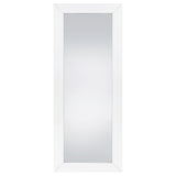 Cadence White Tempered Glass High Gloss Full Length Standing Mirror from Coaster - Luna Furniture