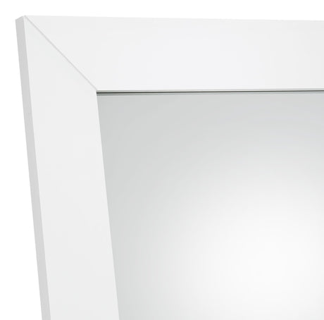 Cadence White Tempered Glass High Gloss Full Length Standing Mirror from Coaster - Luna Furniture