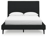 Cadmori Black Full Upholstered Platform Bed from Ashley - Luna Furniture