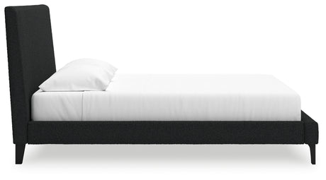 Cadmori Black King Upholstered Platform Bed from Ashley - Luna Furniture