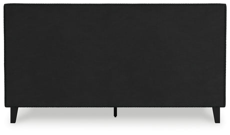 Cadmori Black King Upholstered Platform Bed from Ashley - Luna Furniture