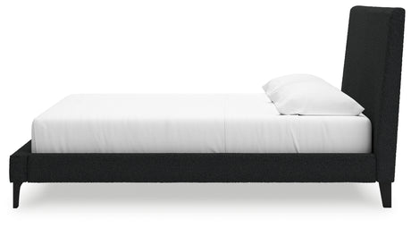 Cadmori Black King Upholstered Platform Bed from Ashley - Luna Furniture