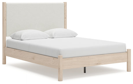 Cadmori Queen Upholstered Panel Bed with Dresser and 2 Nightstands in Two-tone from Ashley - Luna Furniture