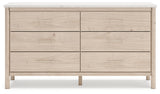Cadmori Queen Upholstered Panel Bed with Dresser and 2 Nightstands in Two-tone from Ashley - Luna Furniture