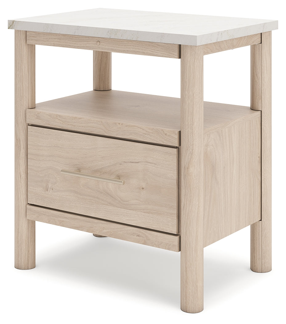 Cadmori Queen Upholstered Panel Bed with Dresser and 2 Nightstands in Two-tone from Ashley - Luna Furniture