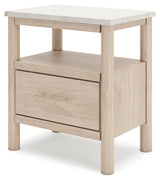 Cadmori Queen Upholstered Panel Bed with Dresser and 2 Nightstands in Two-tone from Ashley - Luna Furniture