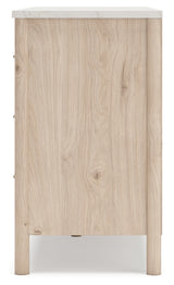 Cadmori Queen Upholstered Panel Bed with Dresser and 2 Nightstands in Two-tone from Ashley - Luna Furniture