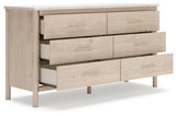 Cadmori Queen Upholstered Panel Bed with Dresser and 2 Nightstands in Two-tone from Ashley - Luna Furniture