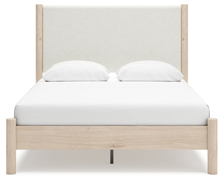 Cadmori Queen Upholstered Panel Bed with Dresser and 2 Nightstands in Two-tone from Ashley - Luna Furniture