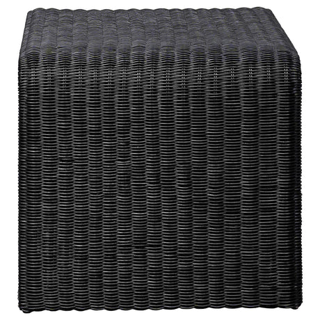 Cahya Black 2-Piece Rattan Coffee and End Table Set from Coaster - Luna Furniture
