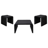 Cahya Black 3-Piece Rattan Coffee and End Table Set from Coaster - Luna Furniture