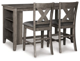 Caitbrook Counter Height Dining Table and 2 Barstools in Gray from Ashley - Luna Furniture