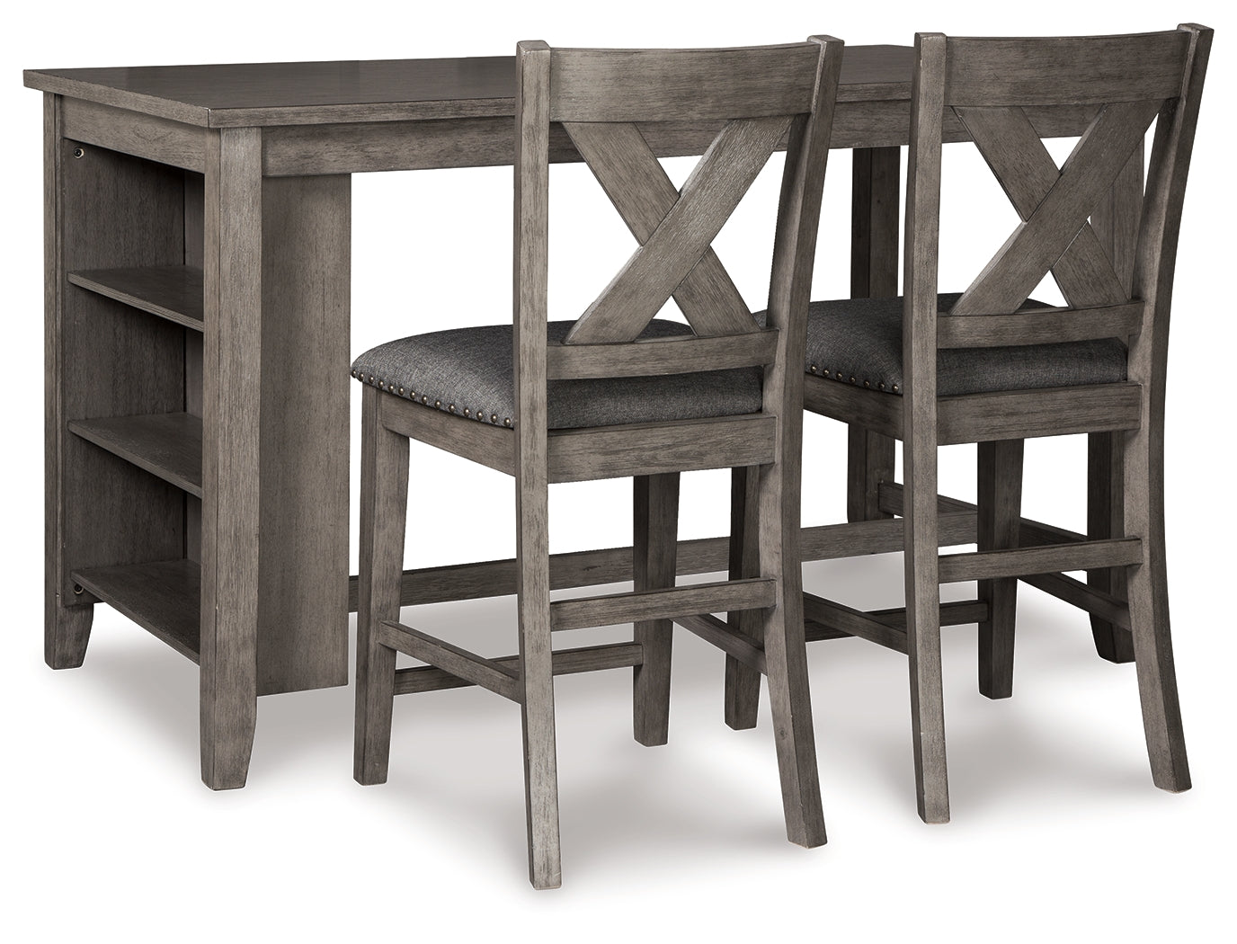 Caitbrook Counter Height Dining Table and 2 Barstools in Gray from Ashley - Luna Furniture
