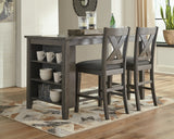 Caitbrook Counter Height Dining Table and 2 Barstools in Gray from Ashley - Luna Furniture