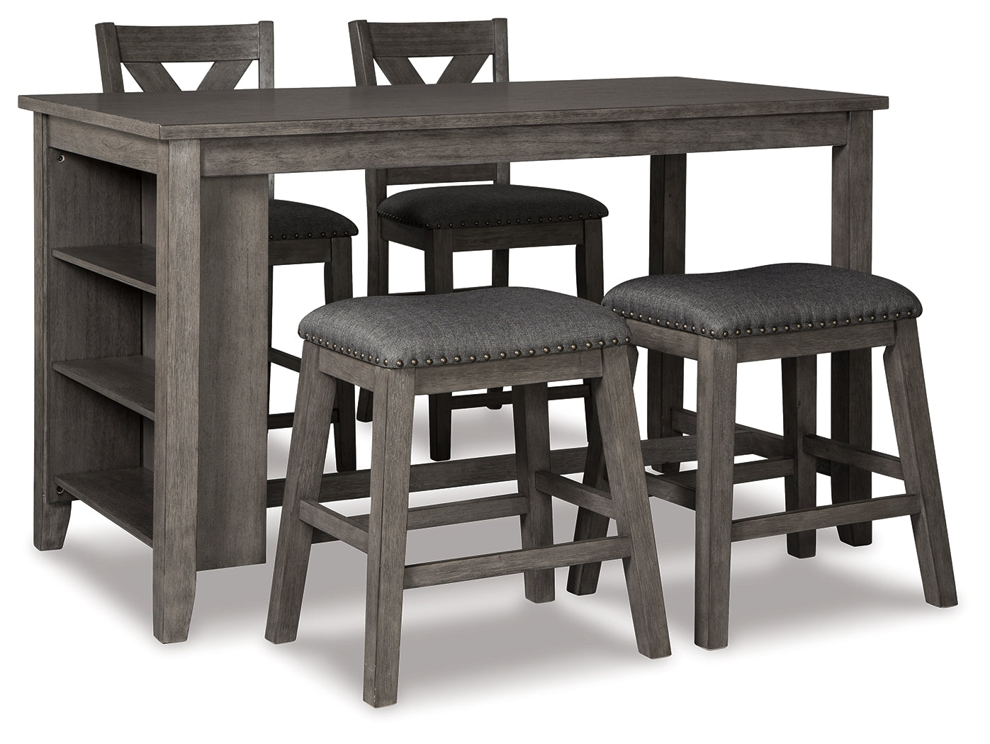 Caitbrook Counter Height Dining Table and 4 Barstools in Gray from Ashley - Luna Furniture