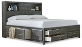 Caitbrook Gray Queen Storage Bed, 2 Chests and 2 Nightstands from Ashley - Luna Furniture