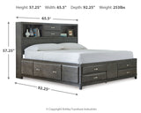 Caitbrook Gray Queen Storage Bed, 2 Chests and 2 Nightstands from Ashley - Luna Furniture