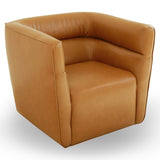 Callan Tan Vegan Leather Swivel Chair from Midinmod - Luna Furniture