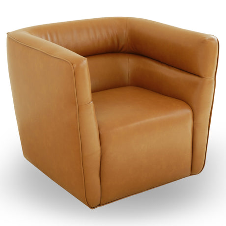 Callan Tan Vegan Leather Swivel Chair from Midinmod - Luna Furniture