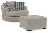 Calnita Chair and Ottoman in Sisal from Ashley Furniture - Luna Furniture