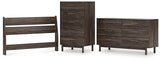 Calverson Mocha Full Panel Headboard with Dresser and Chest from Ashley Furniture - Luna Furniture
