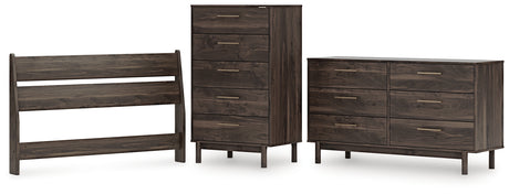 Calverson Mocha Full Panel Headboard with Dresser and Chest from Ashley - Luna Furniture