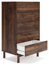 Calverson Mocha Full Panel Headboard with Dresser, Chest and Nightstand from Ashley - Luna Furniture