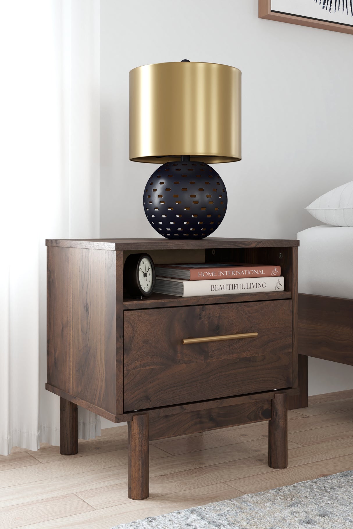 Calverson Mocha Full Panel Headboard with Dresser, Chest and Nightstand from Ashley - Luna Furniture