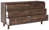 Calverson Mocha Full Panel Headboard with Dresser, Chest and Nightstand from Ashley - Luna Furniture