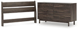 Calverson Mocha Full Panel Headboard with Dresser from Ashley Furniture - Luna Furniture