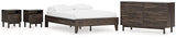Calverson Mocha Full Platform Bed with Dresser and 2 Nightstands from Ashley Furniture - Luna Furniture