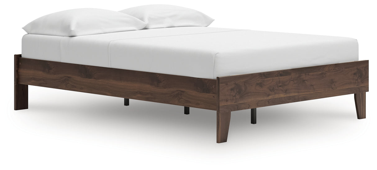 Calverson Mocha Full Platform Bed with Dresser and Chest from Ashley Furniture - Luna Furniture
