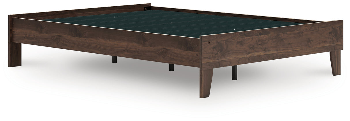 Calverson Mocha Full Platform Bed with Dresser and Chest from Ashley Furniture - Luna Furniture