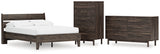 Calverson Mocha Full Platform Bed with Dresser and Chest from Ashley Furniture - Luna Furniture