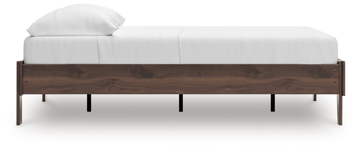 Calverson Mocha Full Platform Bed with Dresser, Chest and 2 Nightstands from Ashley Furniture - Luna Furniture