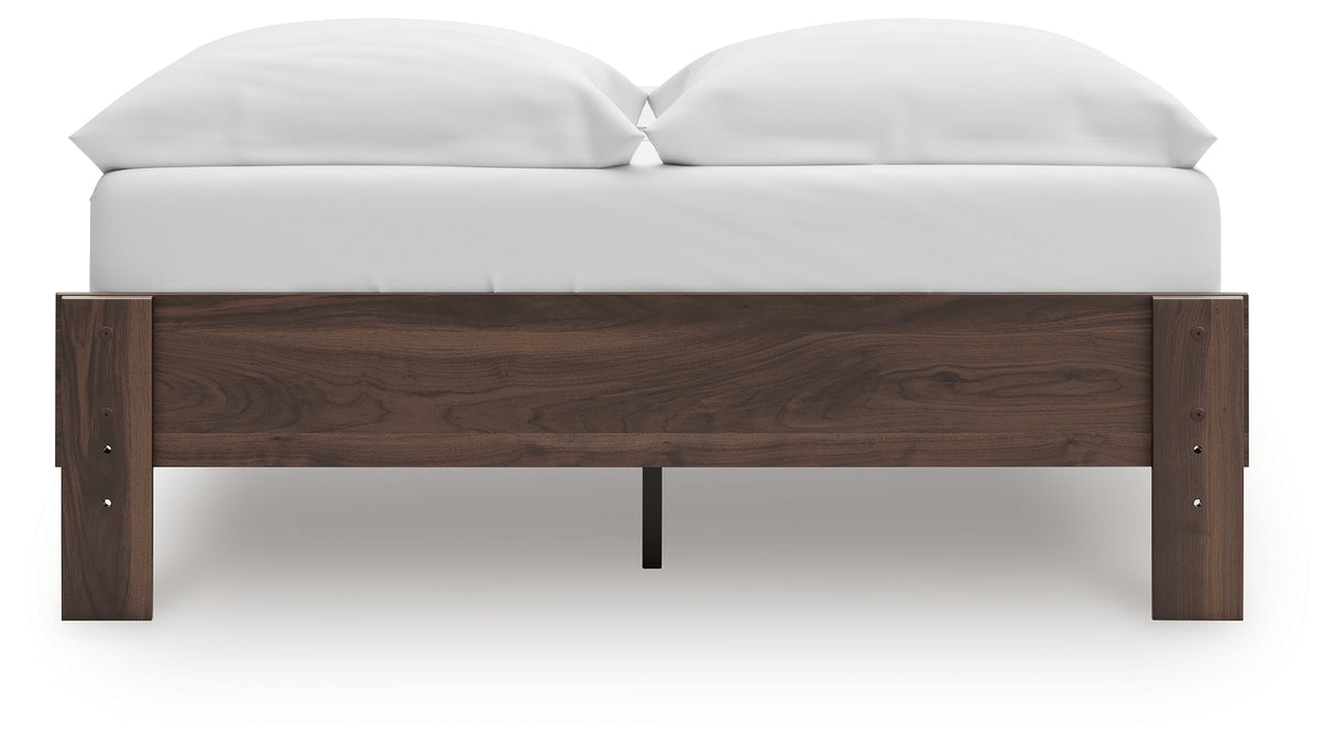 Calverson Mocha Full Platform Bed with Dresser, Chest and 2 Nightstands from Ashley Furniture - Luna Furniture