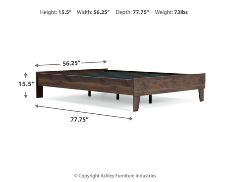 Calverson Mocha Full Platform Bed with Dresser, Chest and 2 Nightstands from Ashley Furniture - Luna Furniture