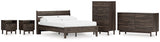 Calverson Mocha Full Platform Bed with Dresser, Chest and 2 Nightstands from Ashley Furniture - Luna Furniture
