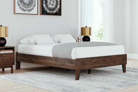 Calverson Mocha Full Platform Bed with Dresser from Ashley Furniture - Luna Furniture