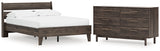 Calverson Mocha Full Platform Bed with Dresser from Ashley Furniture - Luna Furniture