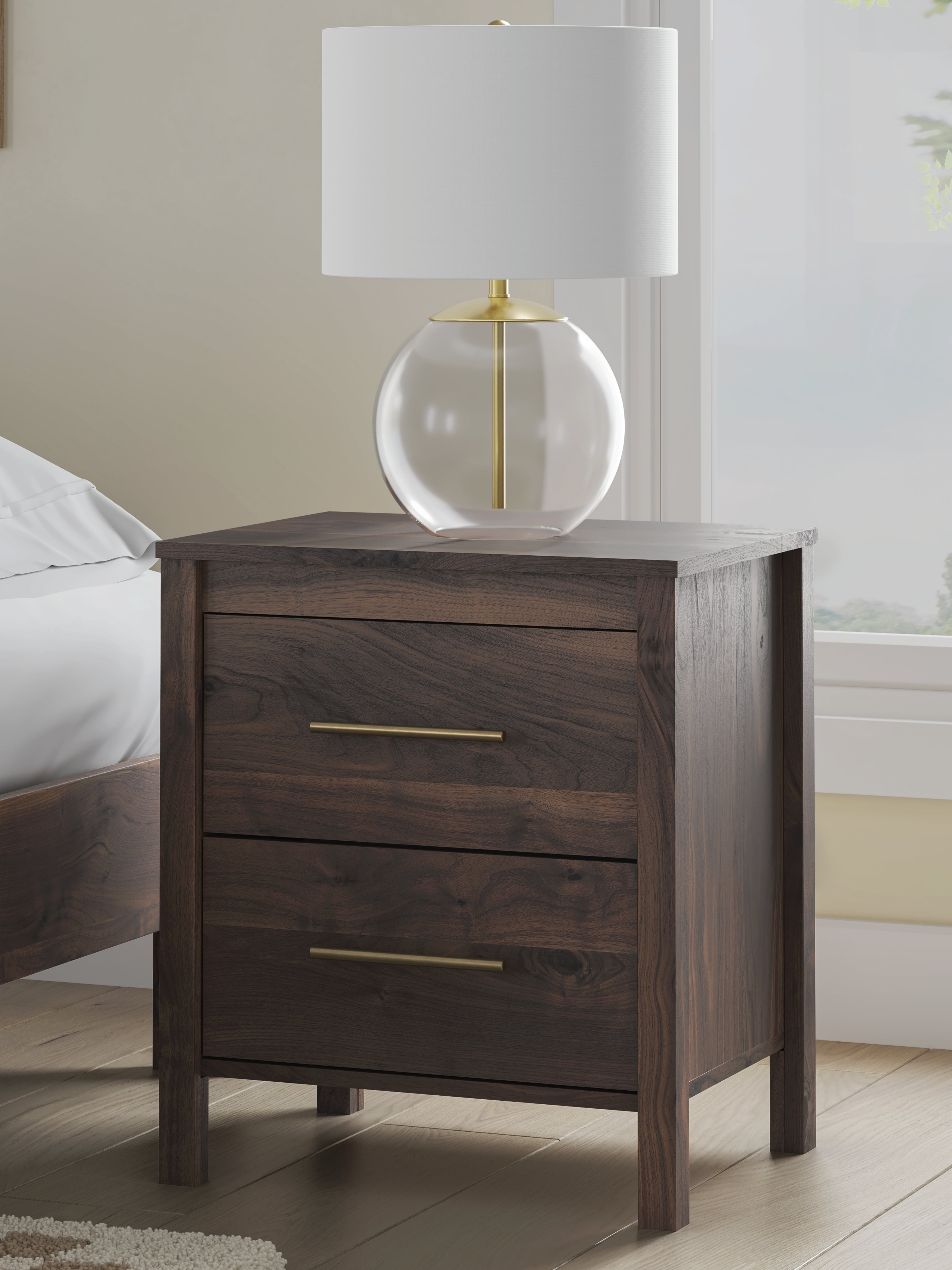#655 アンモナイト Ashley Calverson Mocha Nightstand – Luna Furniture