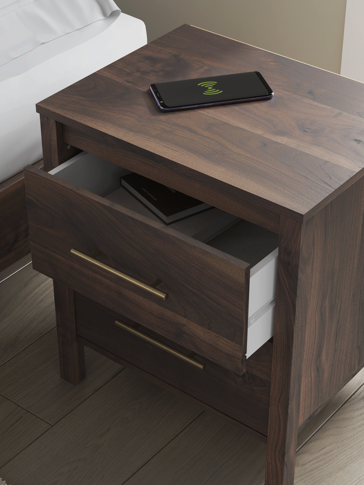 Calverson Mocha Nightstand from Ashley Furniture - Luna Furniture
