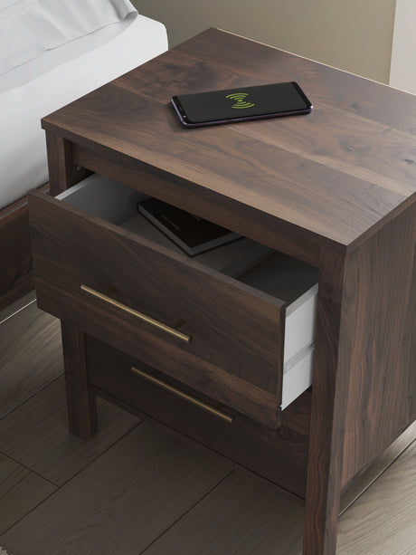 Calverson Mocha Nightstand from Ashley - Luna Furniture