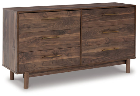 Calverson Mocha Queen Panel Headboard with Dresser and 2 Nightstands from Ashley Furniture - Luna Furniture