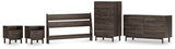 Calverson Mocha Queen Panel Headboard with Dresser, Chest and 2 Nightstands from Ashley Furniture - Luna Furniture