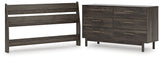 Calverson Mocha Queen Panel Headboard with Dresser from Ashley Furniture - Luna Furniture