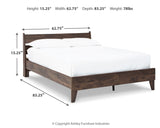 Calverson Queen Platform Bed with 2 Nightstands in Mocha from Ashley - Luna Furniture
